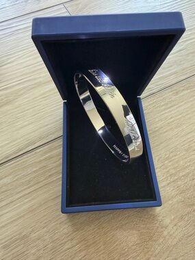 Kate Spade "Happily Ever After" Silver Plated Bangle Bracelet NEW!